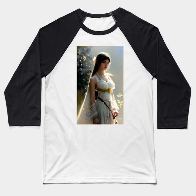 Beautiful Girl 46 Baseball T-Shirt by EtherMeditation